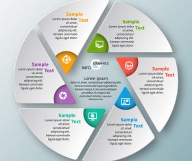 petal infographic template vector 04