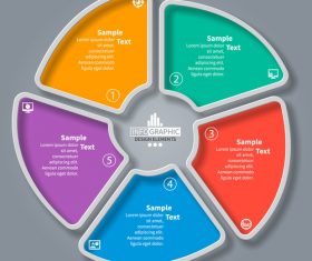 petal infographic template vector 05