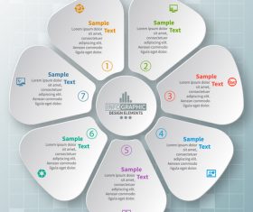 petal infographic template vector 06