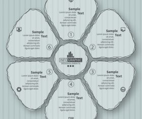 petal infographic template vector 08
