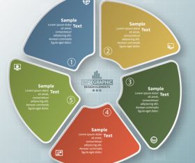 petal infographic template vector 09