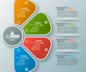 petal infographic template vector 11