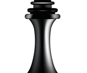 shiny black figure chess vector