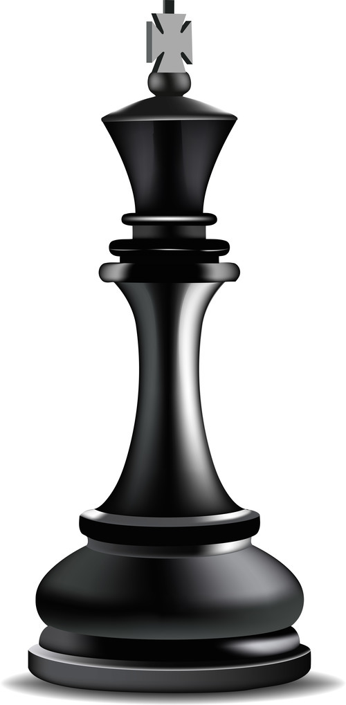 shiny black figure chess vector