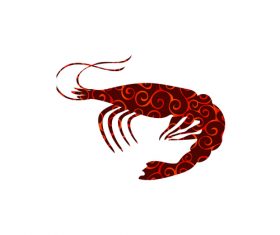 shrimp spiral pattern design vector
