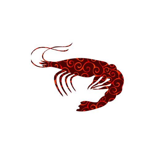 shrimp spiral pattern design vector