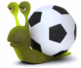 snail football cartoon vector