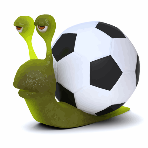 snail football cartoon vector