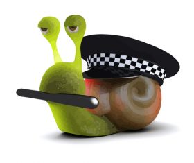 snail police cartoon vector