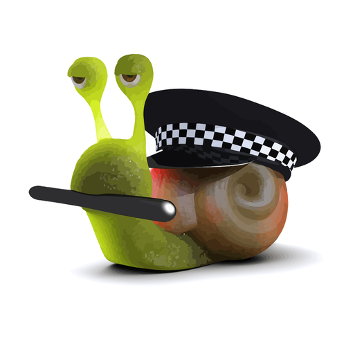 snail police cartoon vector