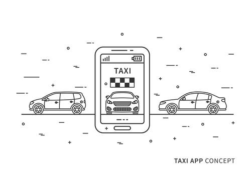 taxi app concept design vector 01