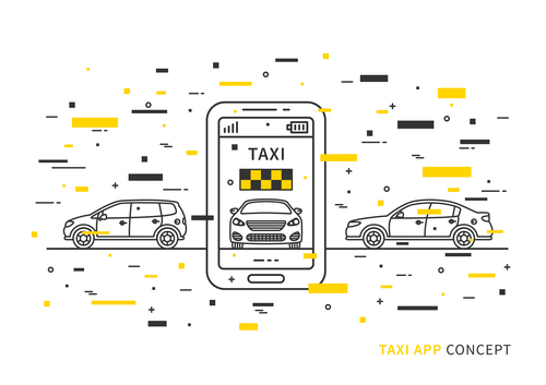 taxi app concept design vector 02