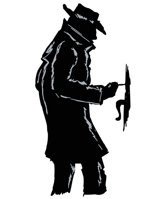 theif criminal silhouette vector