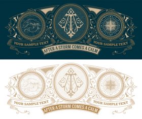 vintage decor labels template vector design 01