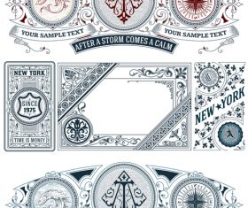 vintage decor labels template vector design 02