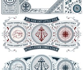 vintage decor labels template vector design 03