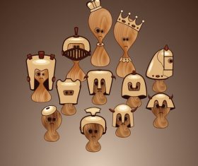 white wooden chess vector