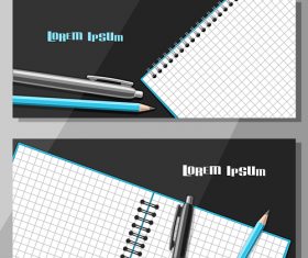 writing materials banners template vector 02