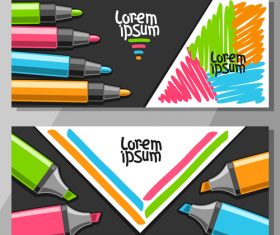writing materials banners template vector 03