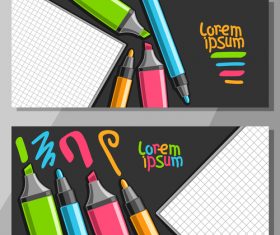 writing materials banners template vector 04