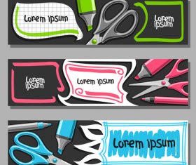 writing materials banners template vector 06