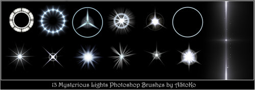 13 Mysterious Lights Photoshop Brushes