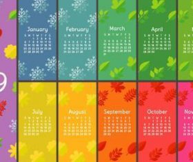 2019 calender four seasons vector