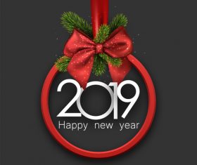 2019 christmas decor with red bows vector