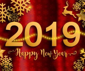 2019 christmas design red styles vector 01