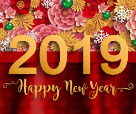 2019 christmas design red styles vector 02