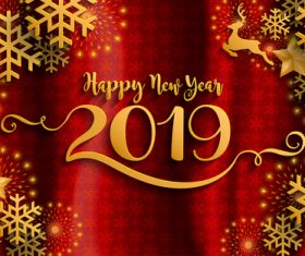 2019 christmas design red styles vector 03
