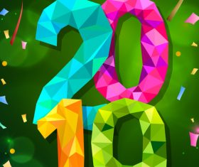 2019 new year background with colored confetti vector 01