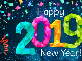 Colorful confetti with 2017 new year background vector free download