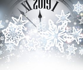2019 new year clock background vector 04
