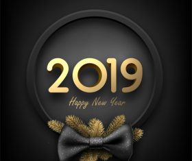 2019 new year with christmas black background vector