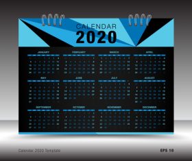 2020 Calendar template layout design vector 01