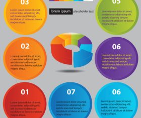 3D cricles infographic template vector