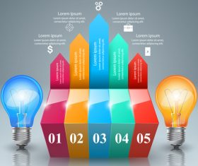 3d arrows abstract infographic vector 02