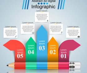 3d arrows abstract infographic vector 03