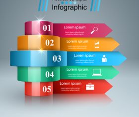 3d light line infographic vector 01