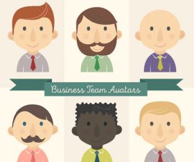 6 business team characters avatar vector