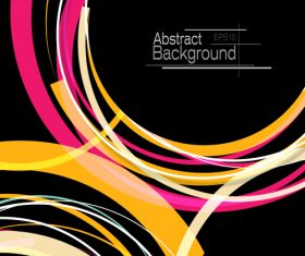 Abstract circles with black background vector 01