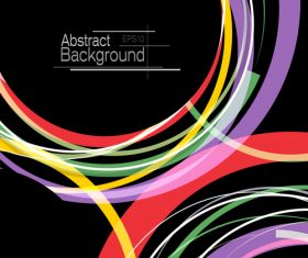 Abstract circles with black background vector 02