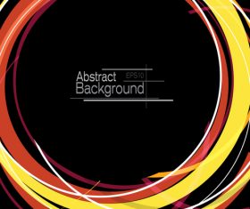 Abstract circles with black background vector 03