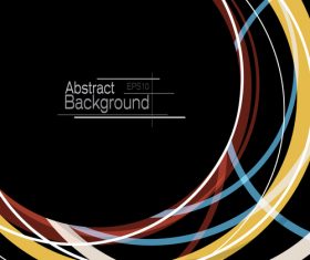 Abstract circles with black background vector 05