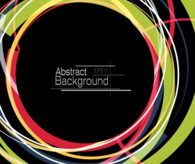 Abstract circles with black background vector 06