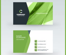 Abstract green business card template vector 05