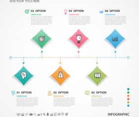 Abstract infographics number options template vector 01