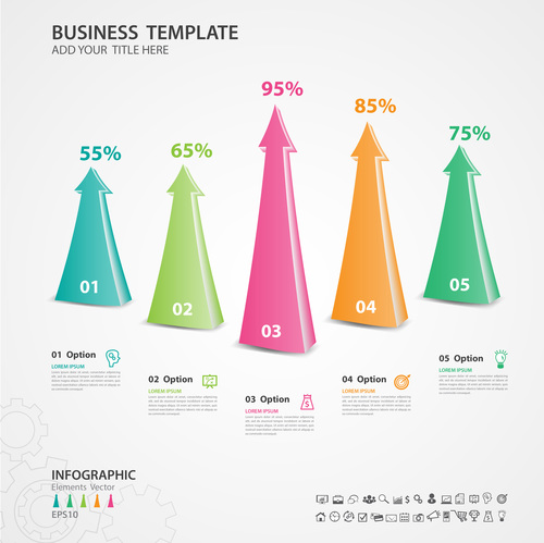 Abstract infographics number options template vector 03