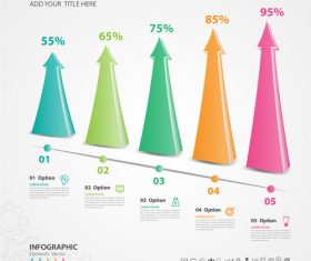 Abstract infographics number options template vector 04